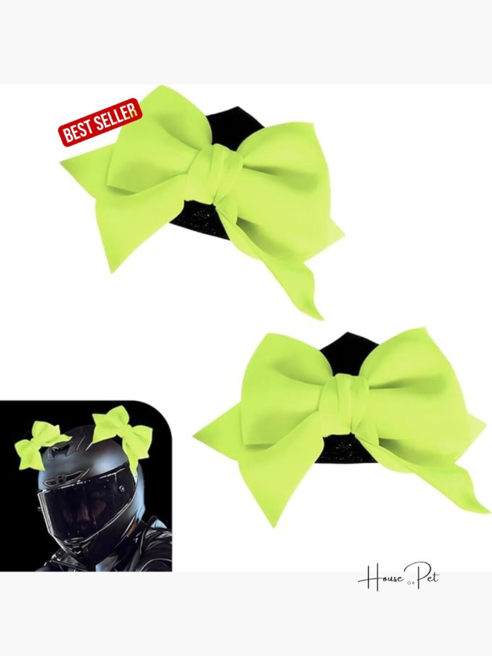 2 Pcs Bow Helmet Decoration, Soft Cat Ear Bow Design, Self-Adhesive Helmet